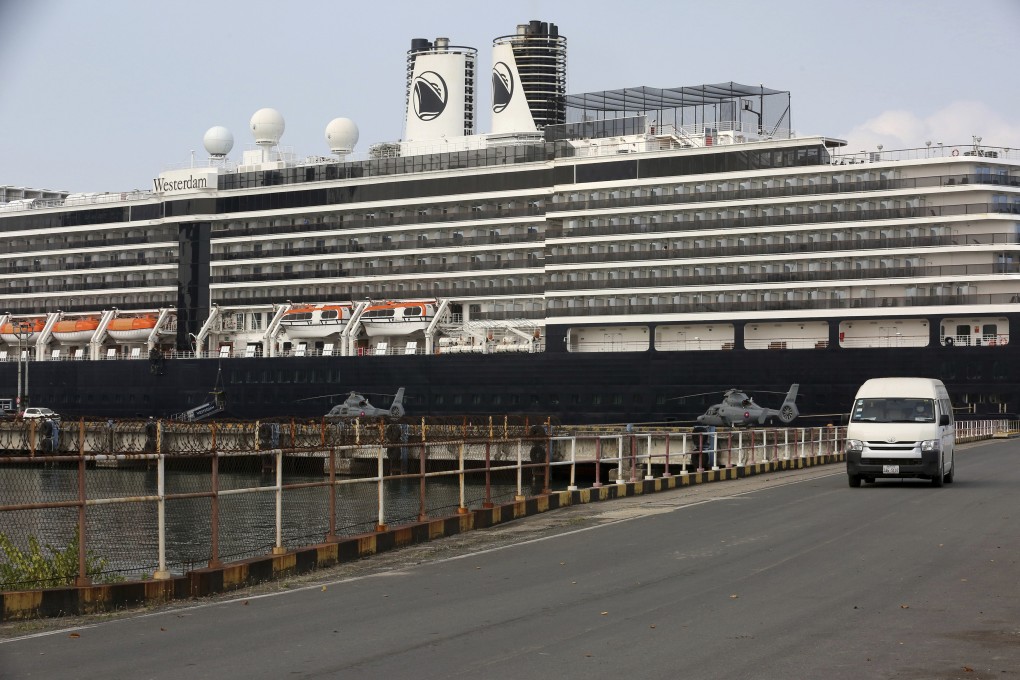 The MS Westerdam is docked in Sihanoukville, Cambodia. International health authorities scrambling to track passengers out of concern that their possible exposure to the virus would escalate the international spread of the new coronavirus. Photo: AP