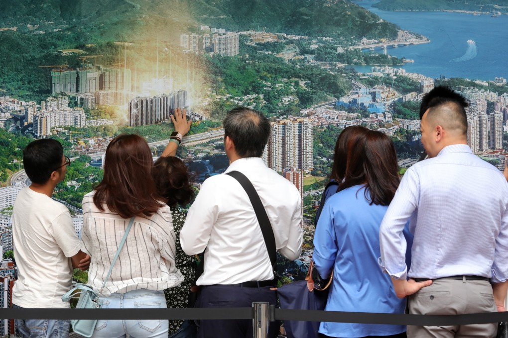 In this October 2019 file photo, potential buyers queue up to buy flats at the Emerald Bay project developed by Evergrande Group. Photo: May Tse