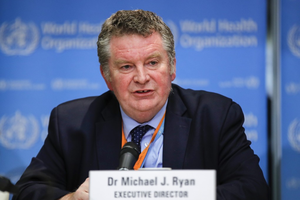 Michael Ryan, head of health emergency programmes at the World Health Organisation (WHO), speaking on Tuesday during the daily coronavirus briefing in Geneva, Switzerland. Photo: Bloomberg