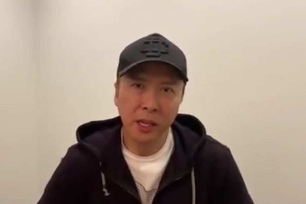 A sombre Donnie Yen thanks medical workers in his 28-second video clip on Weibo. Photo: Weibo