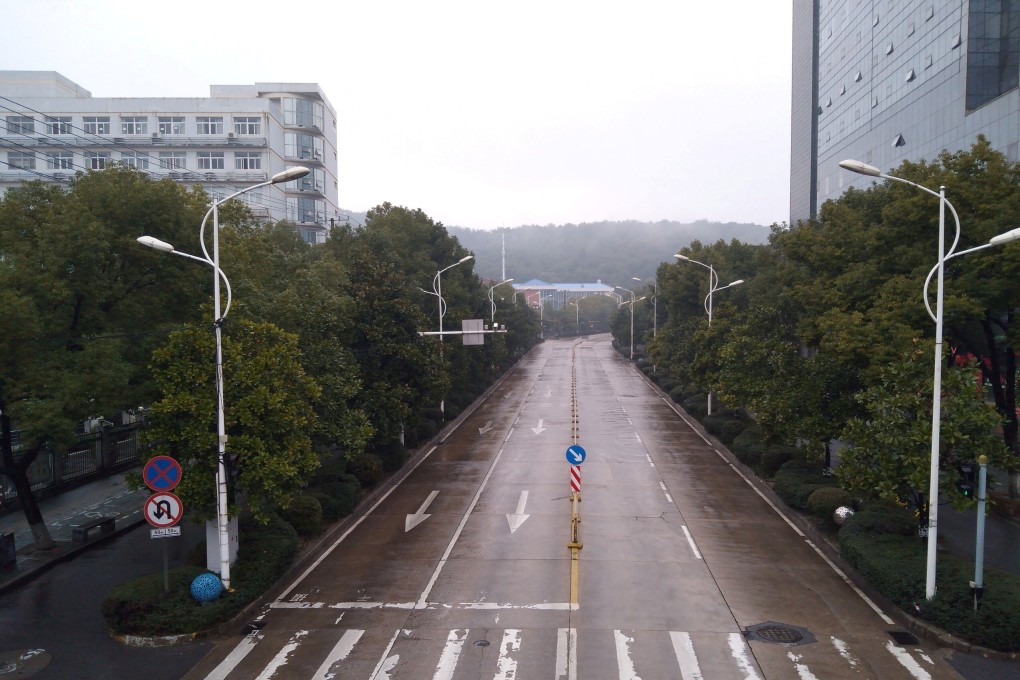 An empty street is seen in Wuhan, Hubei province in late January appeared on social media after a citywide lockdown. Photo: via Reuters