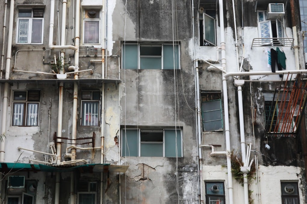 Old pipes on the outer wall of Yiu Ming Building on 77-79 Tai Nan Street, Prince Edward. Photo: May Tse