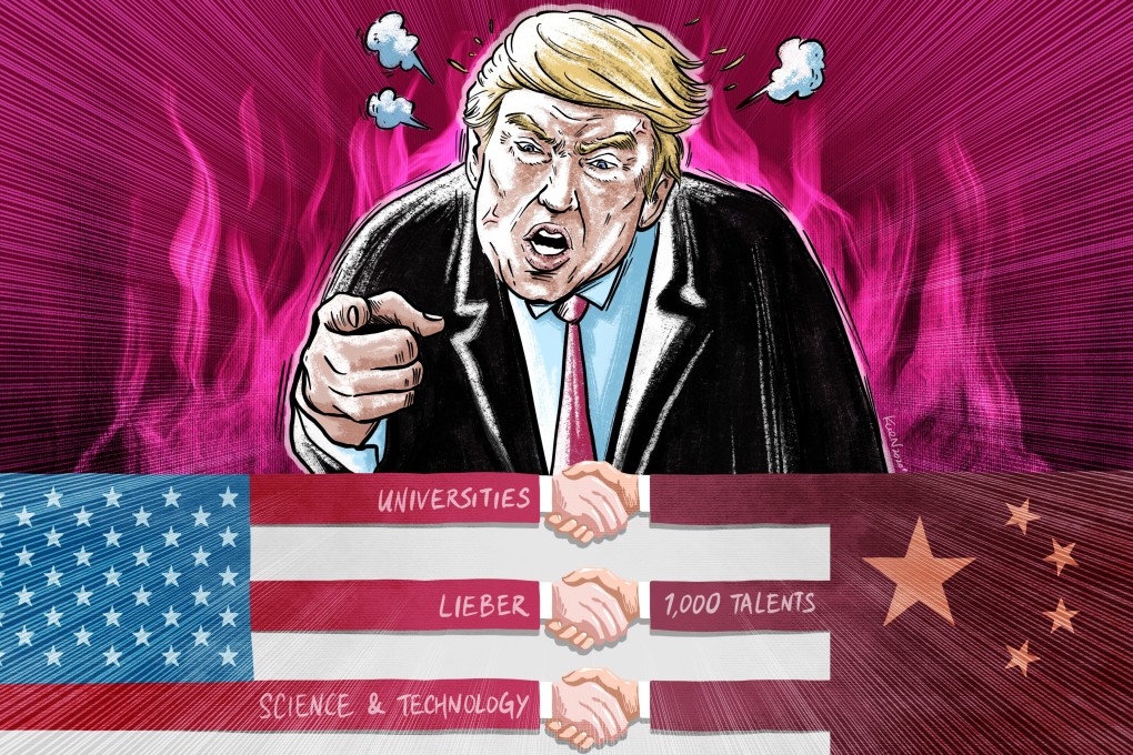 Charles Lieber, charged with lying over his ties to China, received US$50,000 a month and US$1.5 million to start a research lab in Wuhan, prosecutors allege. Illustration: Lau Ka-kuen