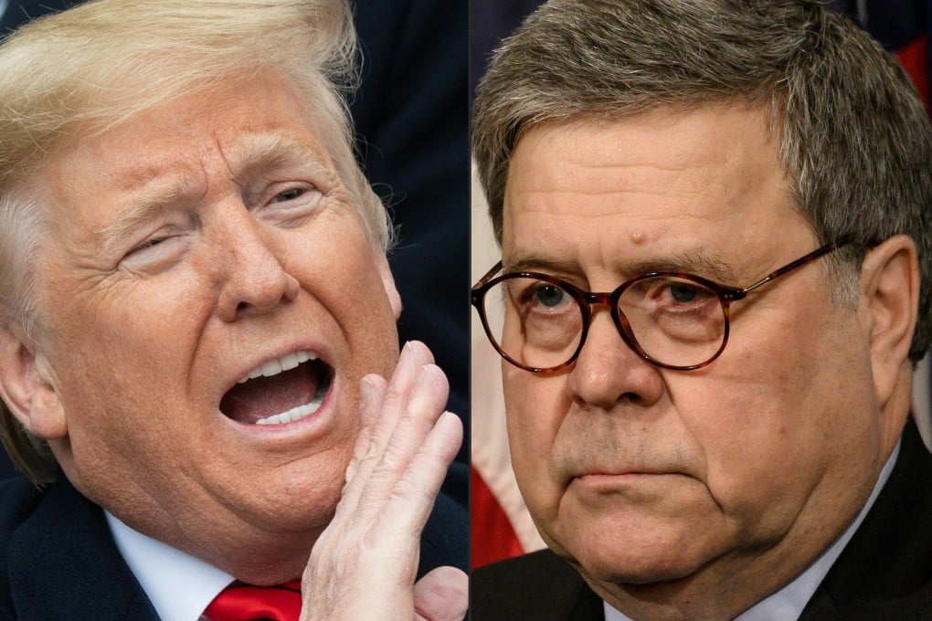 US President Donald Trump and Attorney General William Barr. Photo: AFP