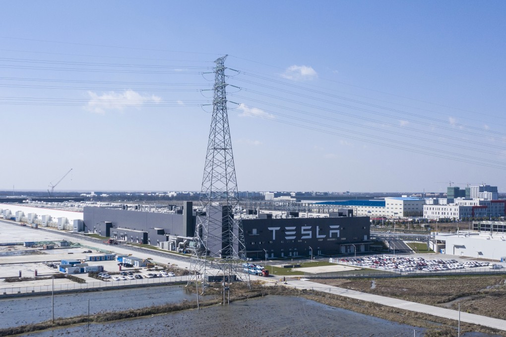 Electric carmaker Tesla’s Shanghai Gigafactory is seen in this aerial photograph taken on February 17. Photo: Bloomberg