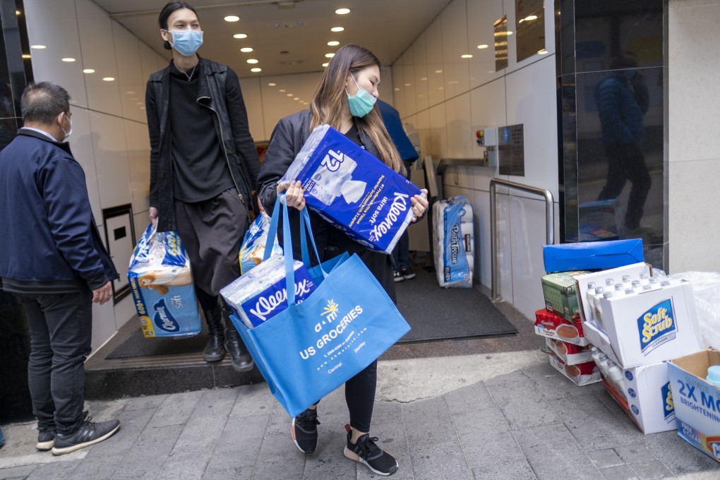 Shoppers in Hong Kong have essentials such as toilet paper and tissues on their mind more than the latest luxury “must-have”. Photo: Bloomberg