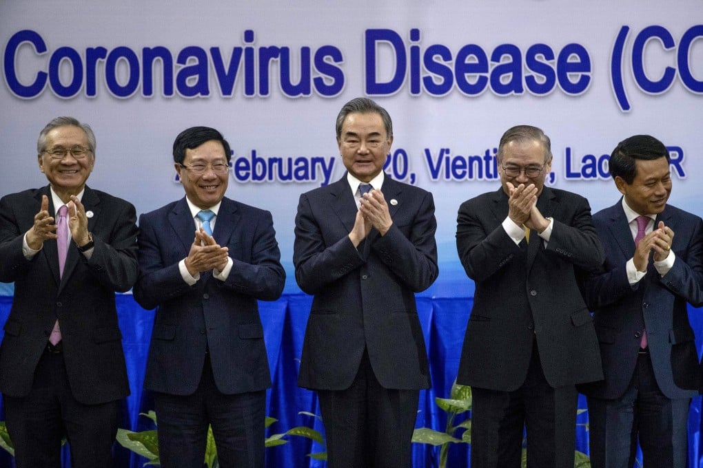 China's Foreign Minister Wang Yi, centre, in a group photo with some of the foreign ministers of Asean in Vientiane, Laos. Photo: AP
