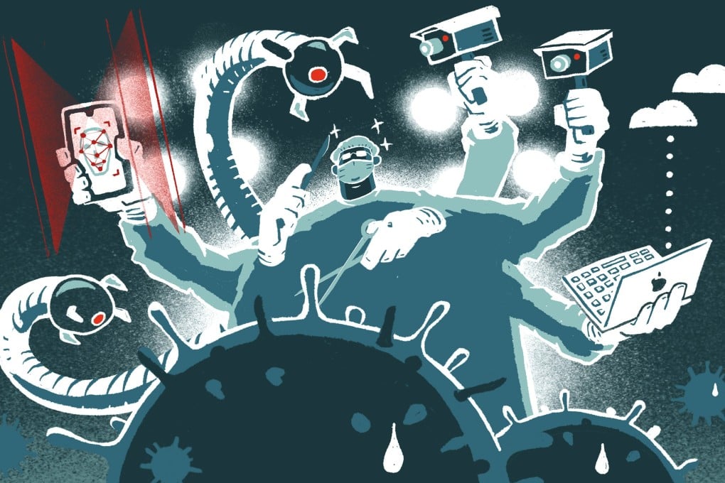 China has turned to tech like never before to combat the coronavirus. Illustration: Perry Tse