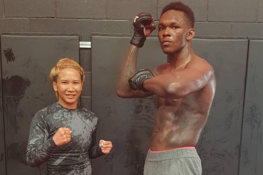 Loma Lookboonmee with Israel Adesanya at City Kick-boxing in Auckland. Photo: George Hickman
