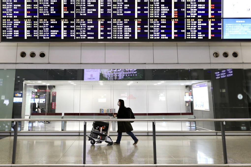 Passenger numbers at Hong Kong airport have fallen rapidly. Photo: DPA