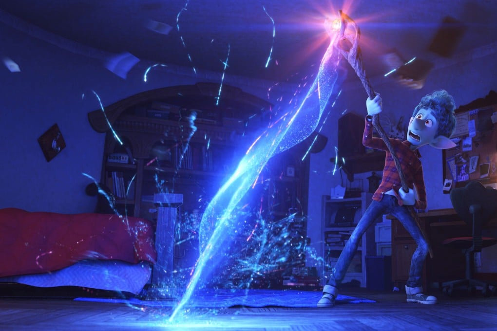 In Pixar’s Onward, Ian Lightfoot (voiced by Tom Holland) receives a wizard’s staff on his 16th birthday from his late father and a spell that hints it will bring him back for just one day. Directed by Dan Scanlon, with Chris Pratt and Julia Louis-Dreyfus co-starring. Image: Pixar