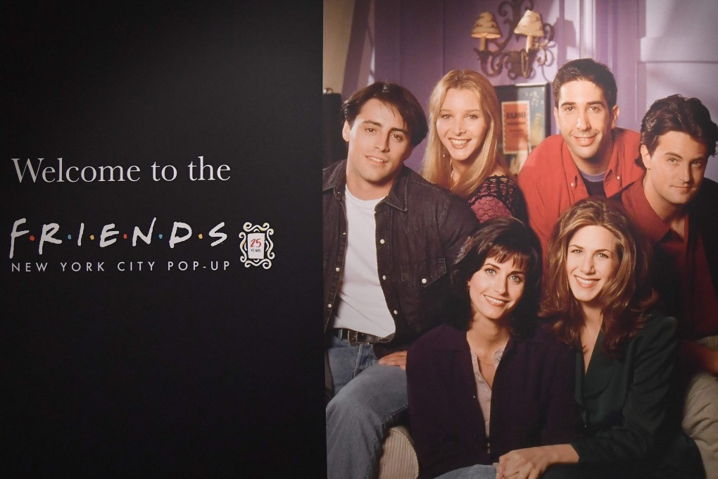 Posters of the Friends cast are seen during the Friends New York City Pop-Up press preview in New York. They will reunite for an unscripted HBO Max special debuting in May 2020. Photo: AFP