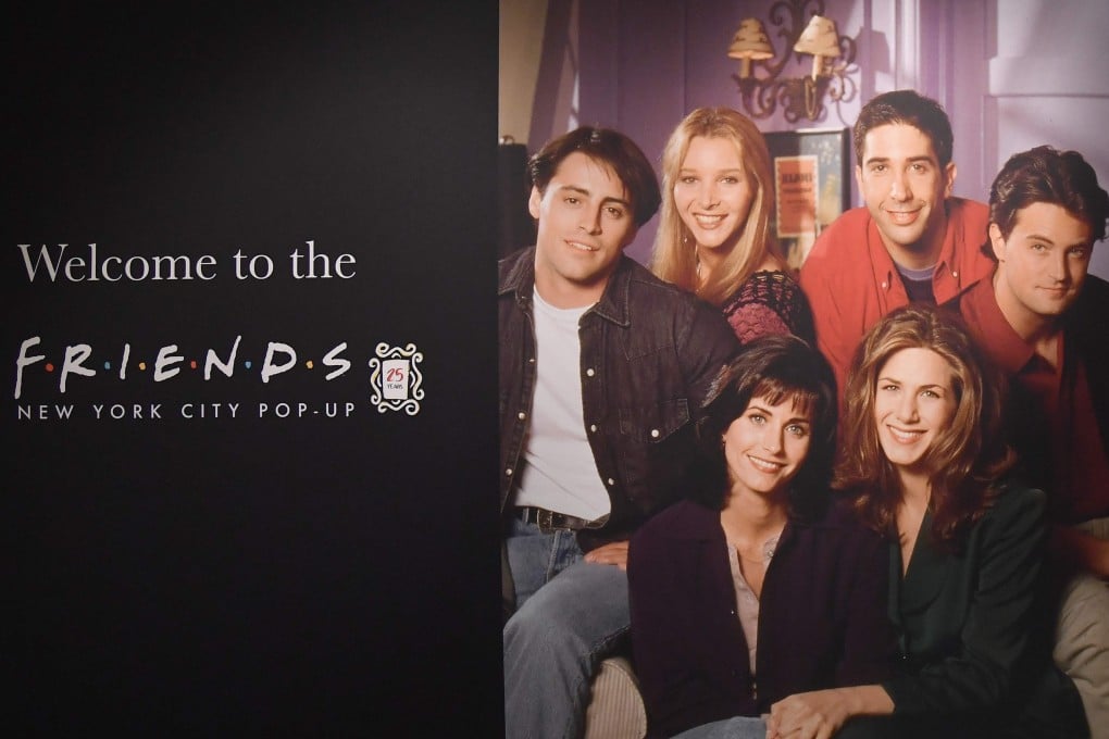 Posters of the Friends cast are seen during the Friends New York City Pop-Up press preview in New York. They will reunite for an unscripted HBO Max special debuting in May 2020. Photo: AFP