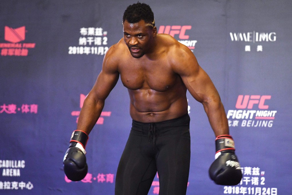 Cameroonian heavyweight Francis Ngannou ahead of the weekend's UFC Fight Night Beijing in 2018. Photo: AFP