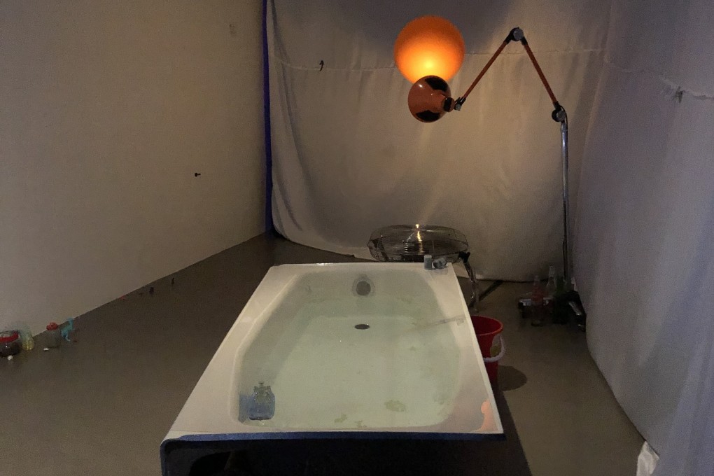 Numbness and Denial is one of five installations from “The Healing Cave”, a group exhibition by art students from Chinese University which will be showing until the end of March at OUR Gallery in Wan Chai, Hong Kong. Photo: Christina Ko