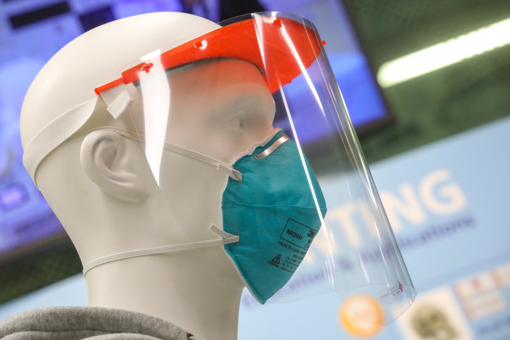 PolyU created the initial batch of 800 face shields, but local manufacturers will be responsible for future supplies. Photo: K.Y. Cheng