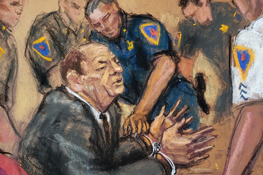 Film producer Harvey Weinstein is handcuffed after his guilty verdict. Photo: Reuters