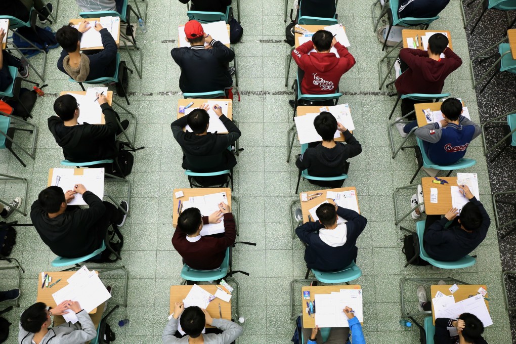 Students sit for the first day of the Hong Kong Diploma of Secondary Education (DSE) exams at Cheung Sha Wan Catholic Secondary School. Photo: Handout
