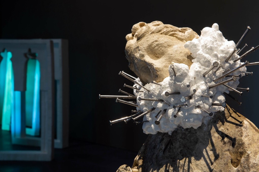 An exhibition in Dubai uses 3D printing and digital scans and asks questions about the theft of cultural and material heritage in war-torn societies. On display are pieces such as Ali Cherri’s Graftings. Photo: Dani Baptista