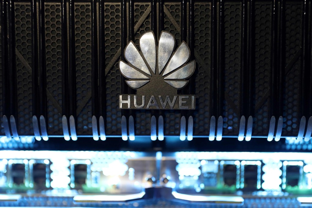 The logo of Huawei Technologies, the world’s largest telecommunications equipment supplier, is seen during a 5G event in London on February 20. Photo: Agence France-Presse