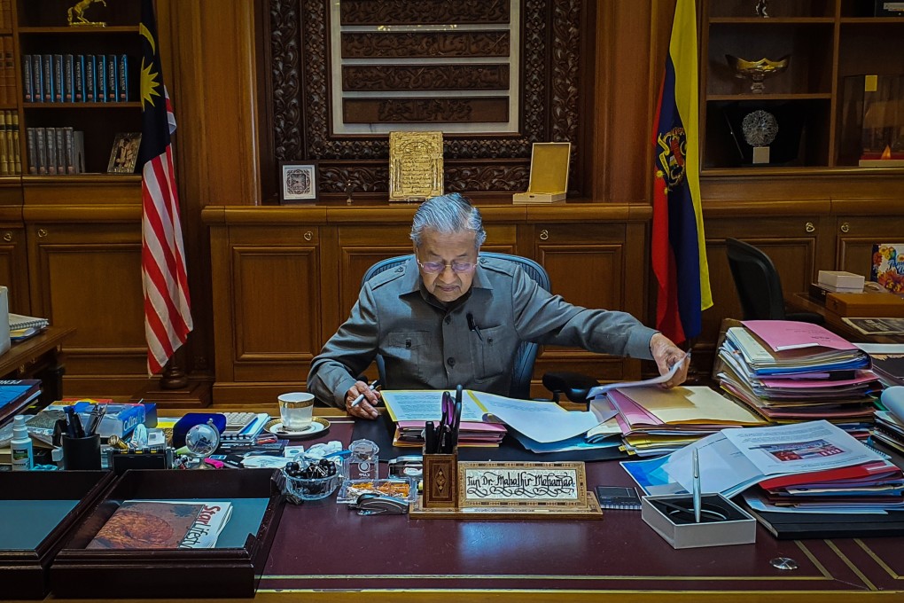 Mahathir Mohamad in the Prime Minister’s Office of Malaysia. Photo: EPA