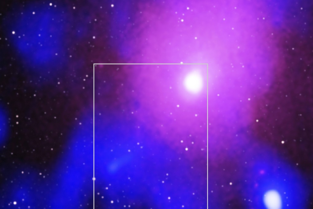 An image of the Ophiuchus galaxy cluster viewed in a composite of X-ray, radio and infrared data. Image: Nasa via PA