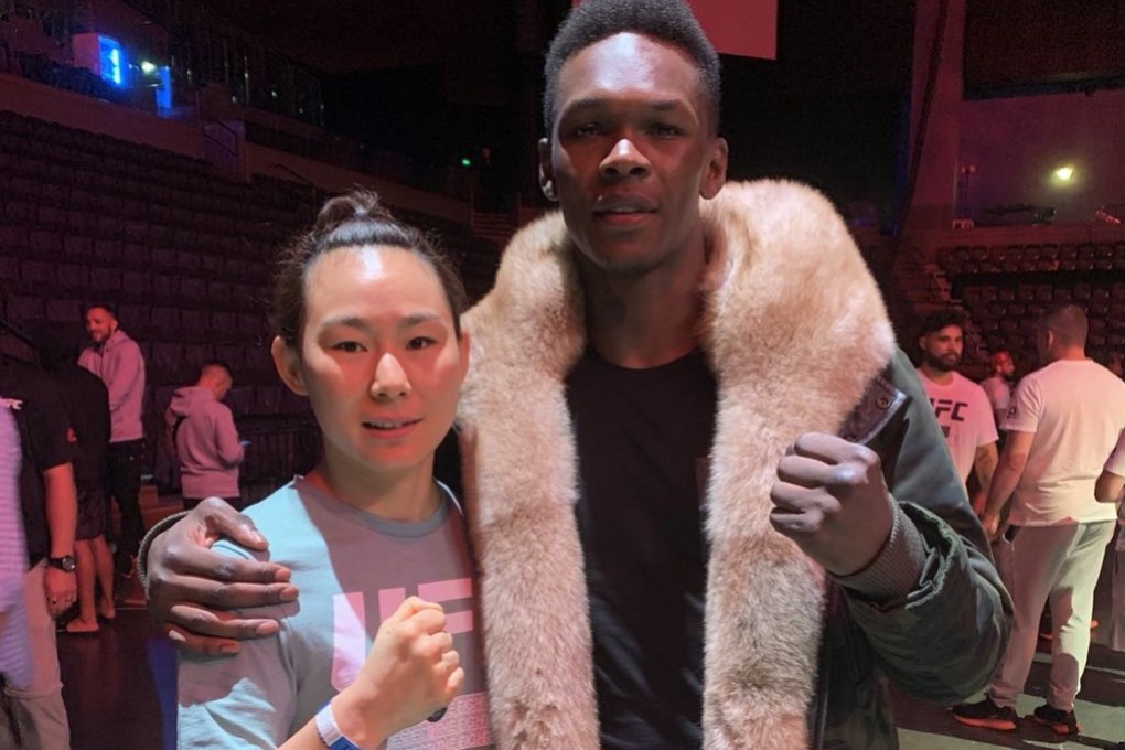 Yan Xiaonan with Israel Adesanya during UFC Auckland fight week. Photos: Handout