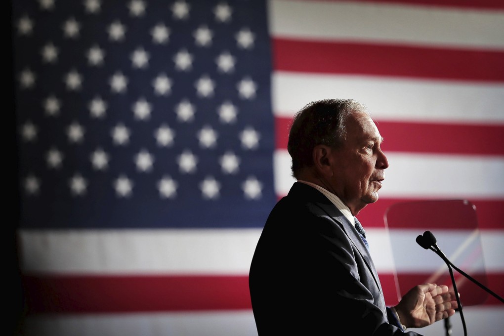 Democratic presidential contender Michael Bloomberg delivers his stump speech during a campaign stop in Memphis, Tennessee, on Friday. Photo: Daily Memphian via AP