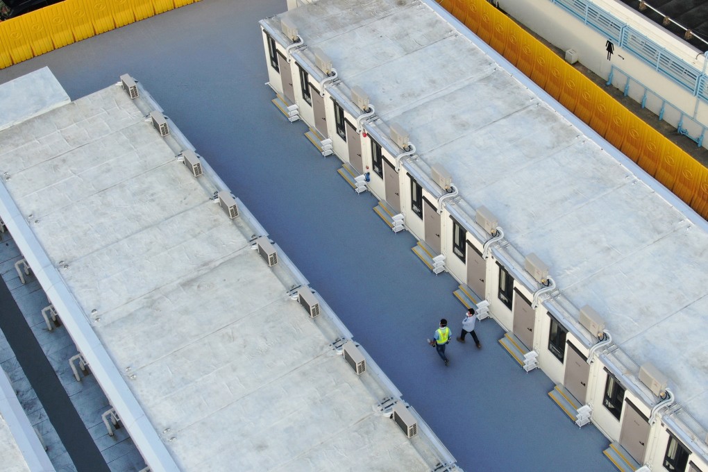 Aerial view of Lei Yue Mun Park and Holiday Village, a quarantine site in Sai Wan Shan, Hong Kong, on Friday. Photo: Martin Chan