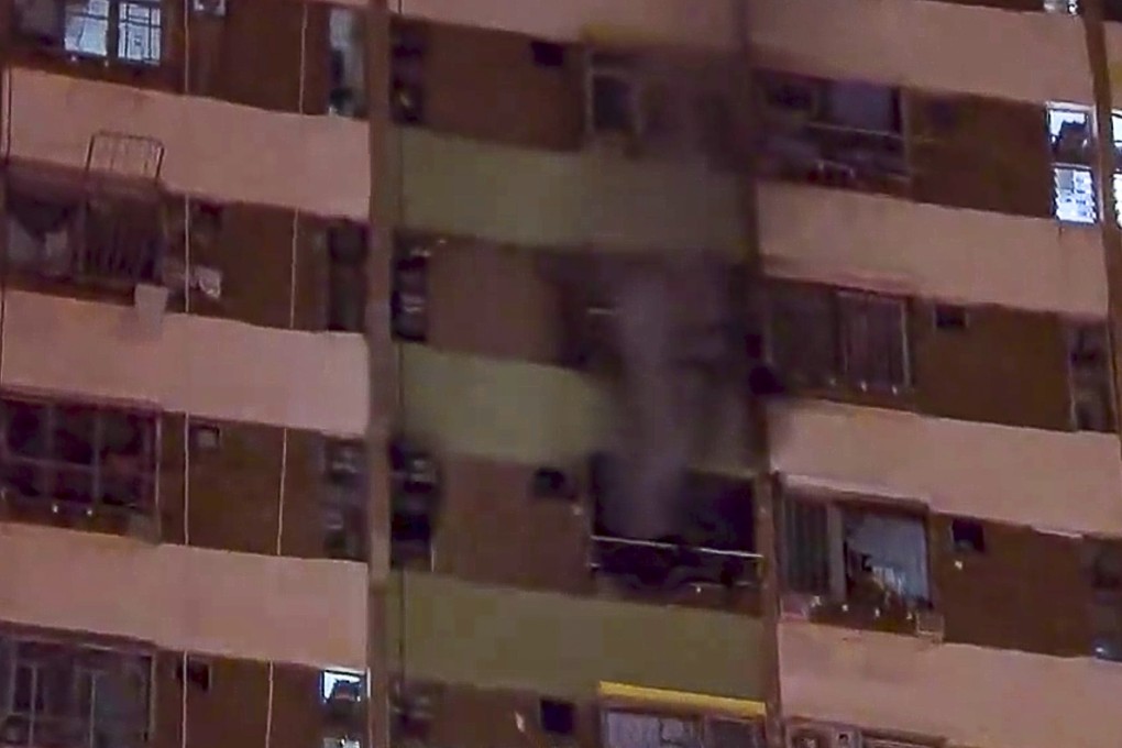Police were alerted to the fire at Oriole House at Sha Kok Estate in Sha Tin around 11.30pm on Friday. Photo: Handout