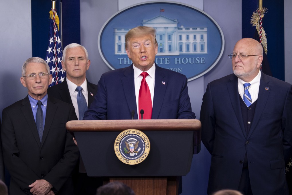 Seeking to reassure the American public, President Donald Trump said Saturday there was ‘no reason to panic’ as the new coronavirus claimed its first victim inside the US. Photo: Xinhua