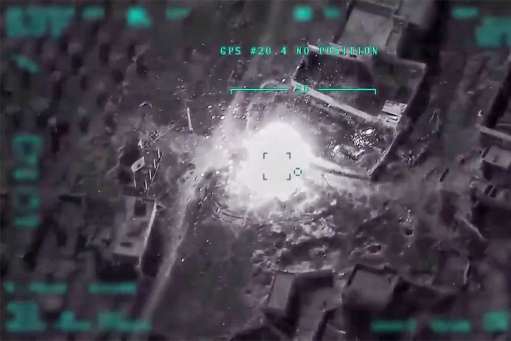 An image grab taken from a video released on March 1, 2020, by the Turkish Defence Ministry shows an air strike by the Turkish military on Syrian regime positions. Photo: AFP