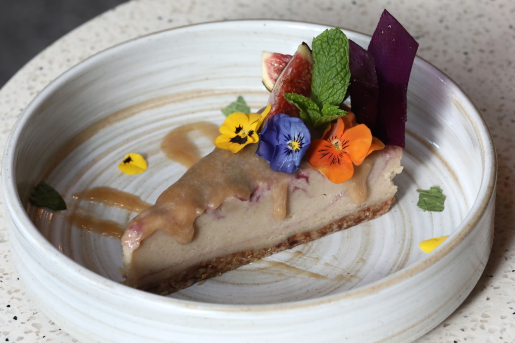 Cheese cake at Veda in Central, which is one of yoga teacher James Gannaban’s favourite restaurants in Hong Kong. Photo: Jonathan Wong