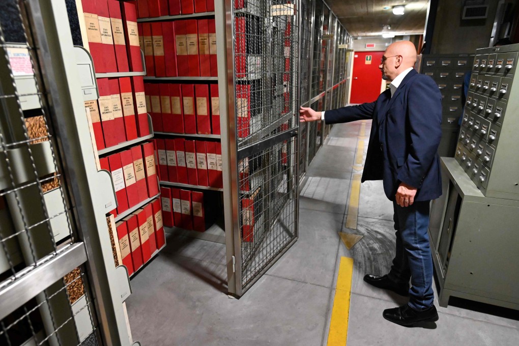 An attendant opens the section of the Vatican archive dedicated to Pope Pius XII on February 27. Photo: AFP