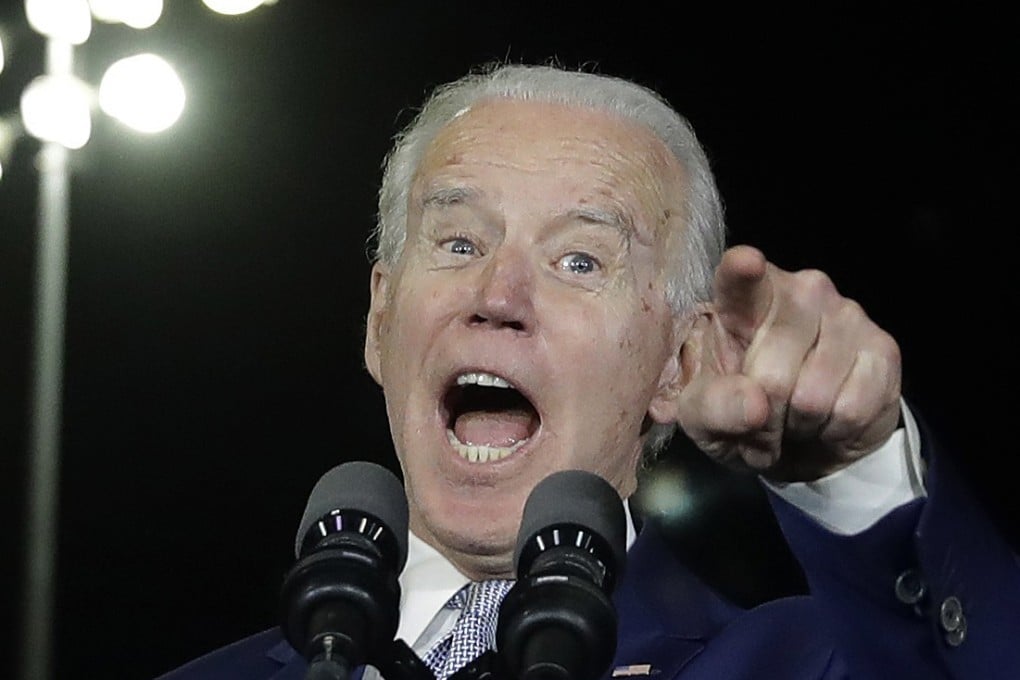 Joe Biden speaks during a primary election night rally in Los Angeles. Photo: AP