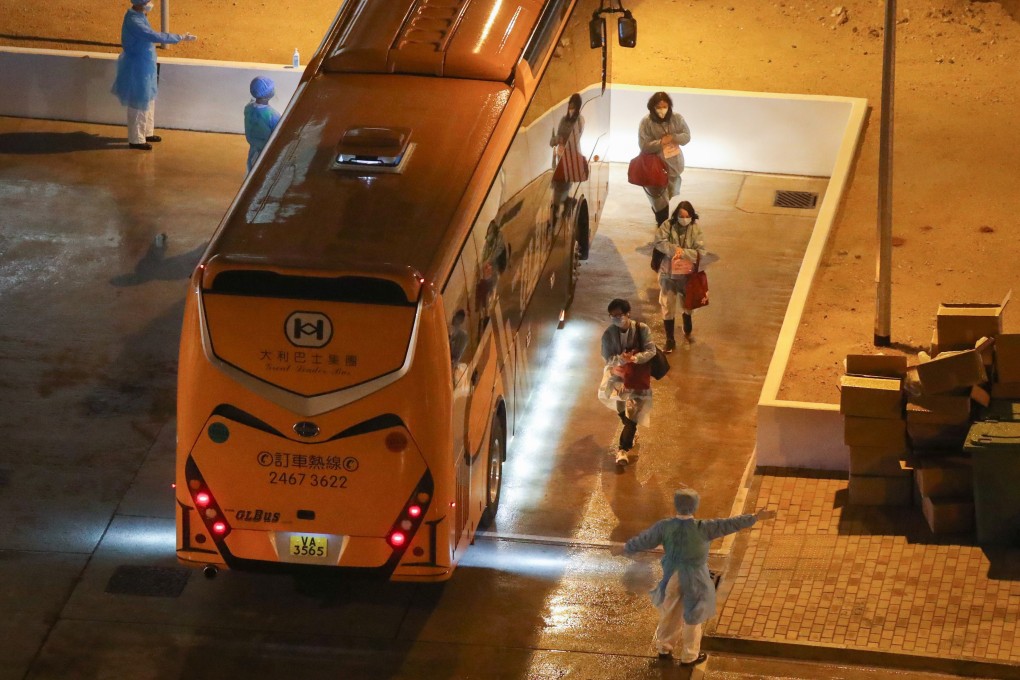 Hong Kong residents arrive at Chun Yeung Estate quarantine facility at Fo Tan after being evacuated from virus-stricken Wuhan in mainland China. Photo: K.Y. Cheng