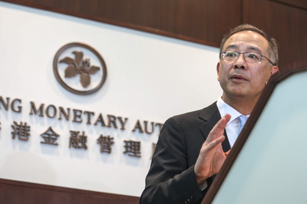 Eddie Yue Wai-man speaks to the press on his first day as chief executive of the Hong Kong Monetary Authority on October 2, 2019. Photo: Xiaomei Chen