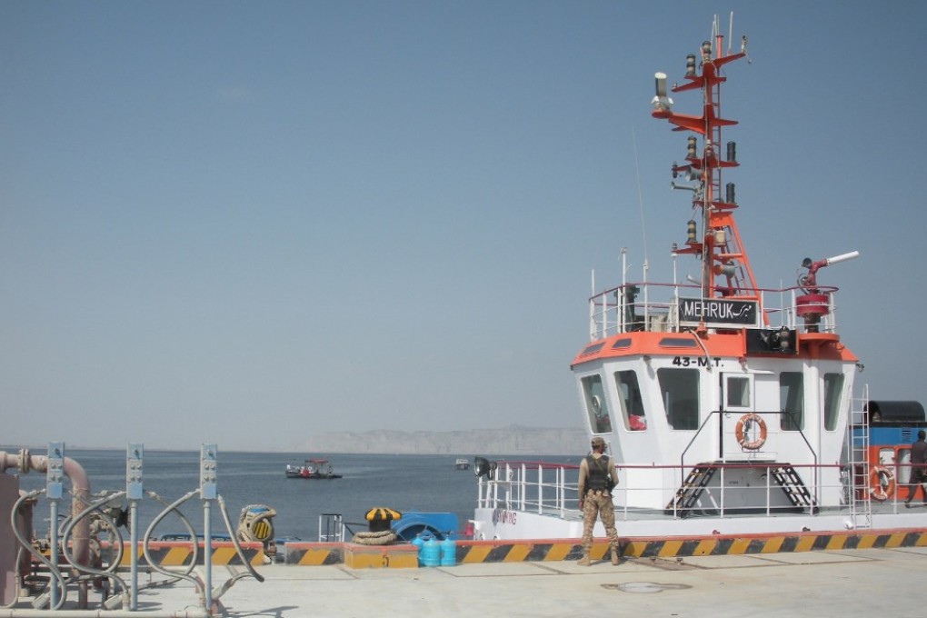 A Pakistani army soldier stands guard at Gwadar port. Photo: AFP