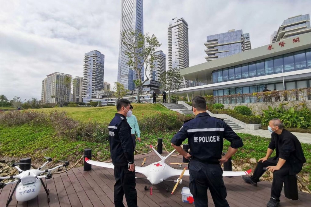 Police in Shenzhen test out drones by Shenzhen Smart Drone UAV for the purposes of transporting medical resources and patrolling. Photo: Handout