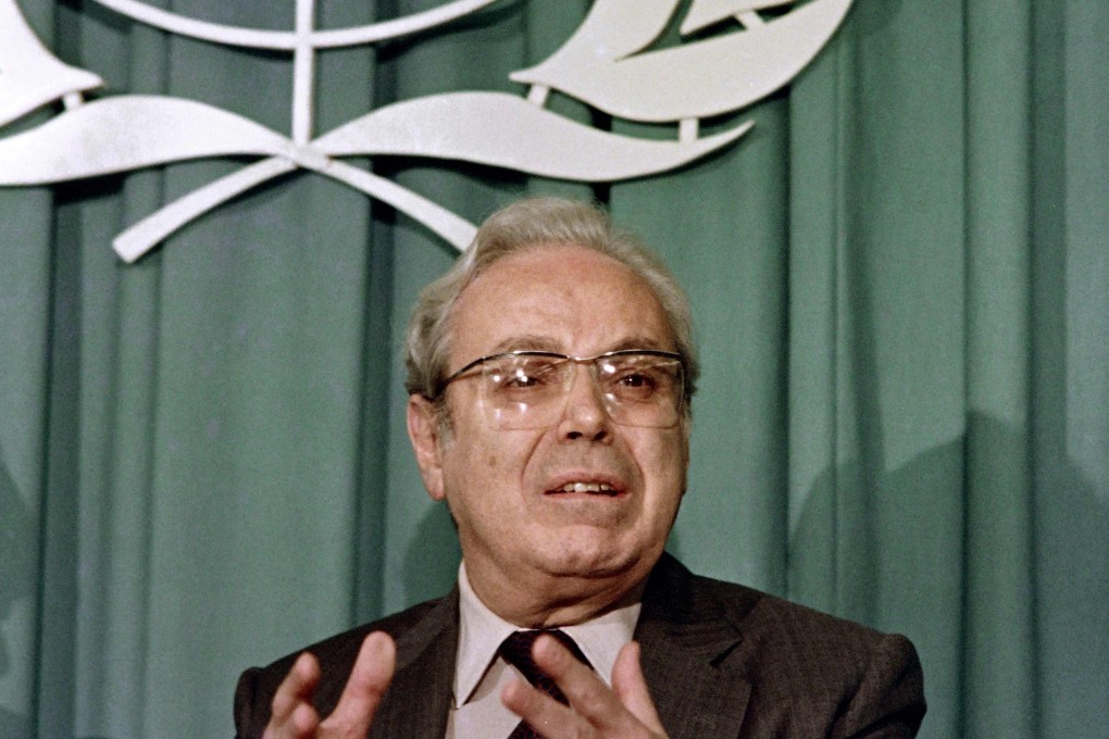 Former UN chief Javier Perez de Cuellar was known for his peacemaking efforts including brokering a ceasefire in the Iran-Iraq war. File photo: AFP