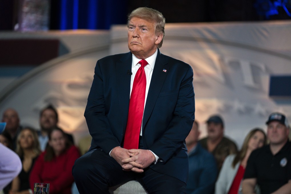 US President Donald Trump listens to a question during a Fox News town hall at the Scranton Cultural Centre in Pennsylvania. Photo: AP