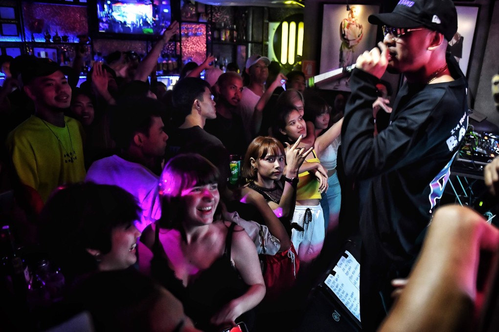 Thai-American rapper Prinya ‘DaBoyWay’ Intachai, who was recently signed by hip-hop label Def Jam, performs at a club in Bangkok, Thailand. Photo: AFP