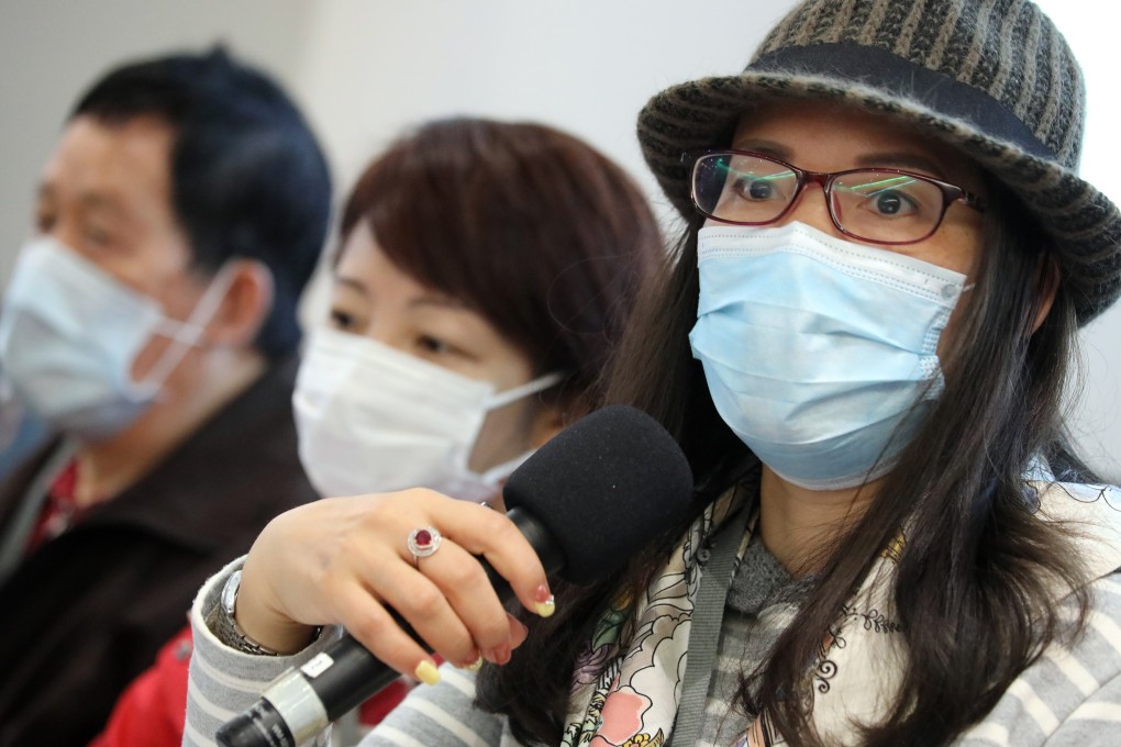 Carrie Ng Gui-di, who has a 12-year-old daughter with ADHD, speaks at the March 7 launch event for a survey detailing the struggles of families caring for those with special needs amid the Covid-19 epidemic. Photo: Dickson Lee