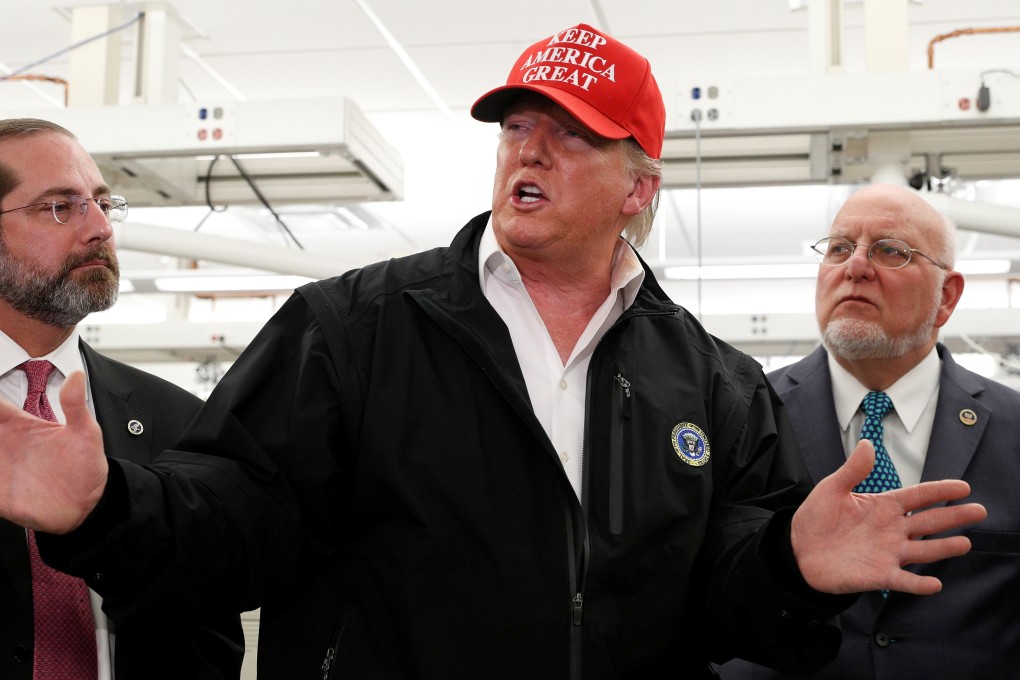 US President Donald Trump during a tour of the Centre for Disease Control after a COVID-19 coronavirus briefing in Atlanta, Georgia. Photo: Reuters