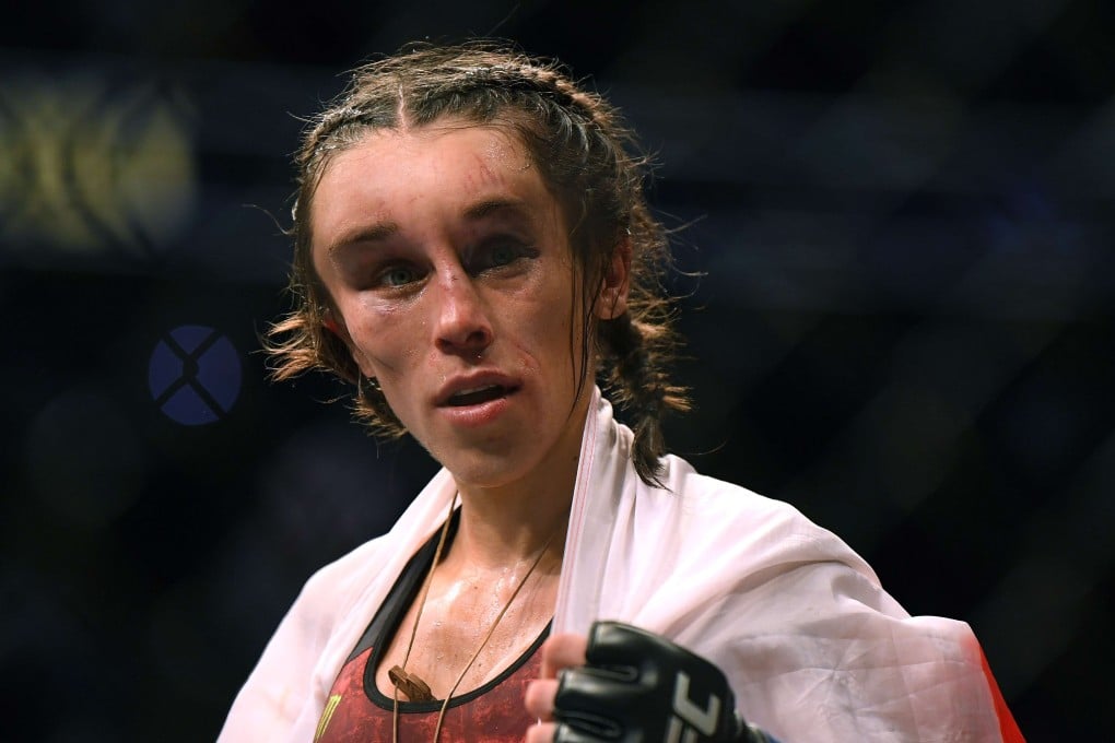Joanna Jedrzejczyk at the end of her split decision loss to Zhang Weili at UFC 248. Photos: AFP