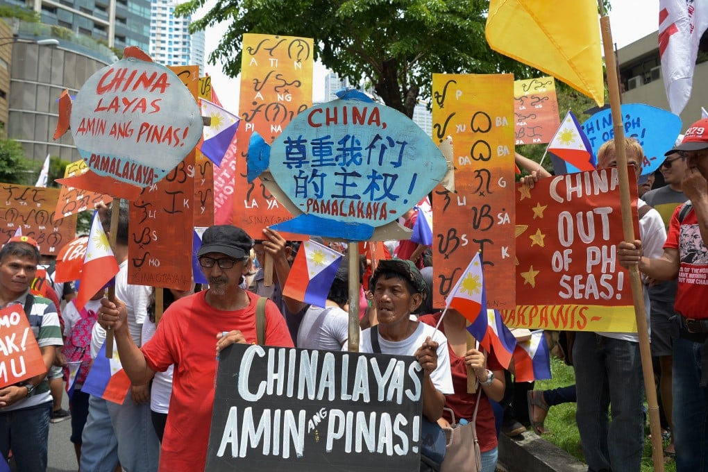 Protesters in front of the Chinese consulate in Manila in 2019. Photo: Ted Aljibe / AFP
