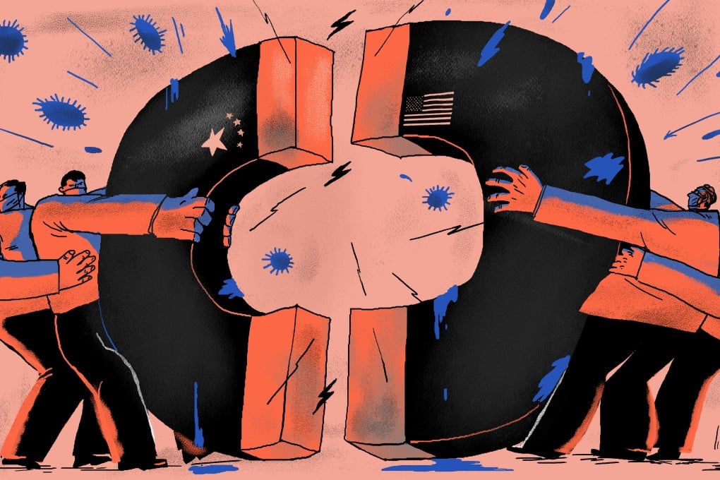 The coronavirus outbreak, which originated in the Central Chinese city of Wuhan, has given rise to more debate over US-China decoupling in Washington. Illustration: Brian Wang