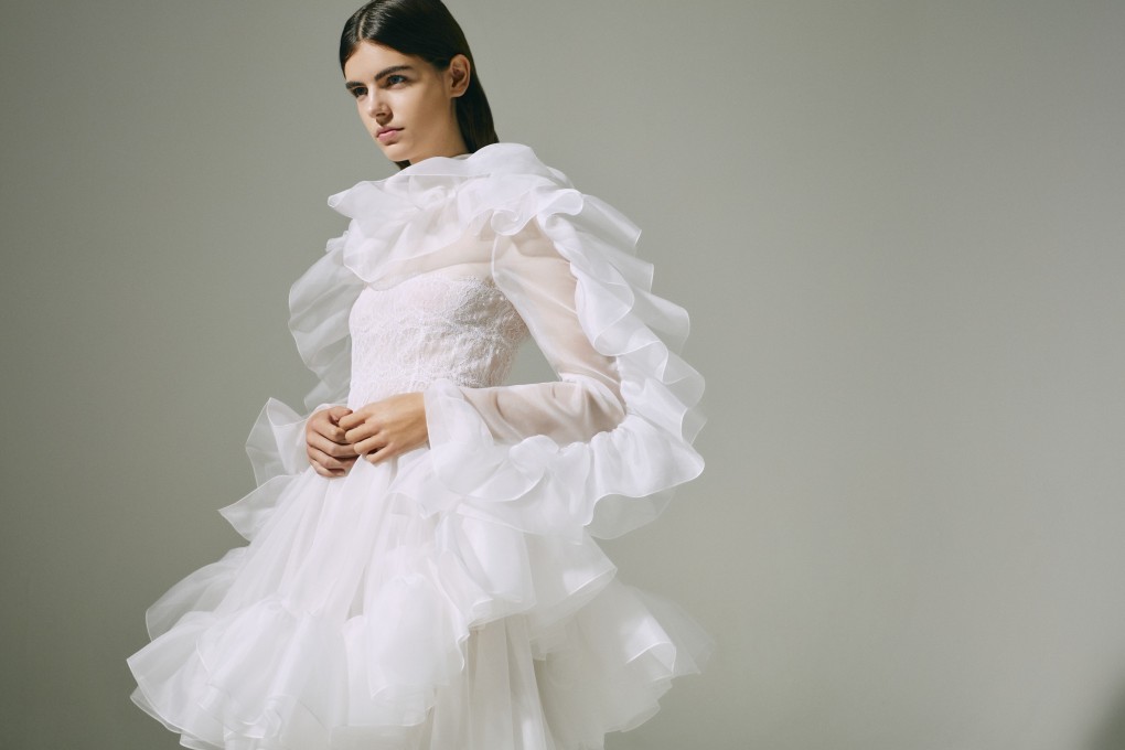 Online shopping gives women access to a huge range of wedding dresses, including many non-traditional silhouettes, such as this Christopher Kane bridal outfit from Matches Fashion.