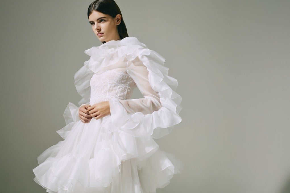 Online shopping gives women access to a huge range of wedding dresses, including many non-traditional silhouettes, such as this Christopher Kane bridal outfit from Matches Fashion.