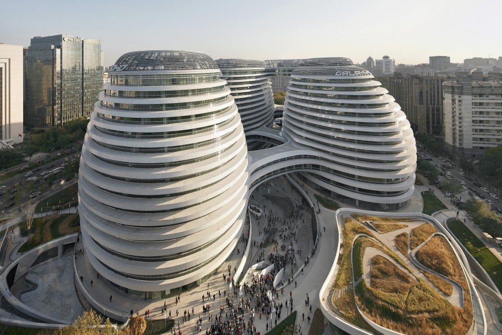 Galaxy Soho, designed by the late Iraqi-British architect Zaha Hadid, in Beijing on 29 April 2014. Photo: Handout by Zaha Hadid Architects